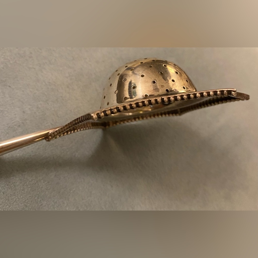 Antique English Sterling Silver Tea Strainer - Picture 9 of 12